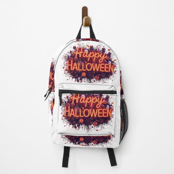 Item preview, design featuring “Happy Halloween” typography enhanced with 3D elements such as bats, spiders, and pumpkins. designed and sold by PWDigitalArt.
