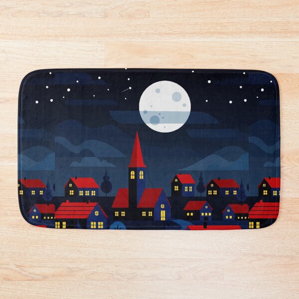 Item preview, Illustration of a peaceful night town designed and sold by Design4uStudio.