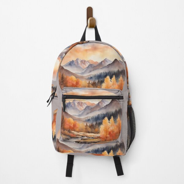 Item preview,   Fall vibes, Autumn Mountains Landscape, Fall Trees, , Fall Colors, spirit week, watercolor pattern designed and sold by KolorellaS.