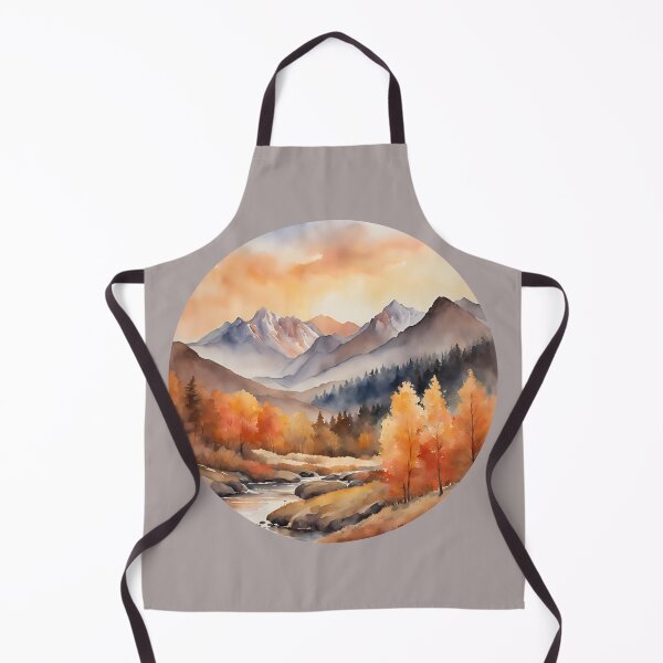 Item preview, Fall vibes, Autumn Mountains Landscape, Fall Trees, , Fall Colors, spirit week, watercolor pattern designed and sold by KolorellaS.
