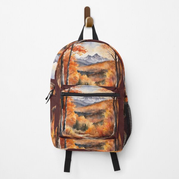 Item preview,   Fall vibes, autumn mountains landscape, autumn trees, , autumn colors, spirit week, watercolor pattern designed and sold by KolorellaS.