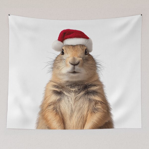 Item preview, Prairie dog with Christmas Hat – Festive Prairie dog Xmas Design designed and sold by LazyOwlStore.