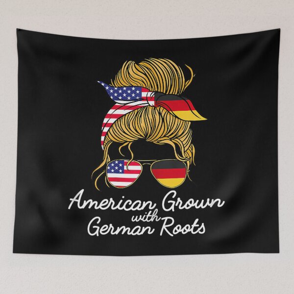 Item preview, American Grown with German Roots Germany and USA Flag 		 designed and sold by blqwitakffr77.