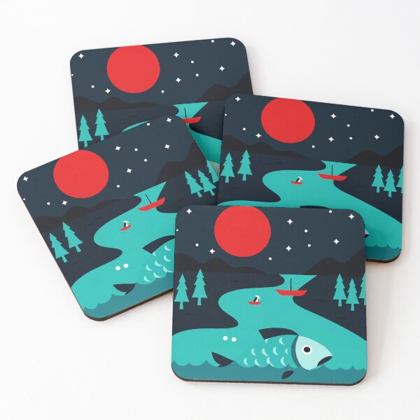 Item preview, Night scene of a river designed and sold by Design4uStudio.