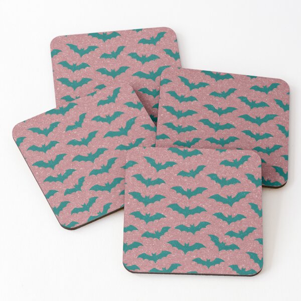 Item preview, Green Bats on Pink Glitter Seamless Pattern designed and sold by SassyArtistry.