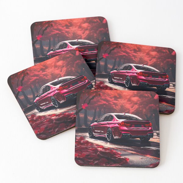 Item preview, Sports Sedan Driving Under Vibrant Red Autumn Trees designed and sold by RevUpDesign.