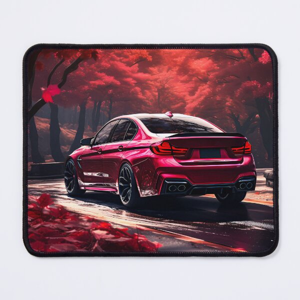 Item preview, Sports Sedan Driving Under Vibrant Red Autumn Trees designed and sold by RevUpDesign.