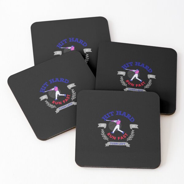 Item preview, Hit Hard Run Fast Turn Left Baseball Mlb Sports Bat Pitcher Catcher Hitter designed and sold by Nehautkows.