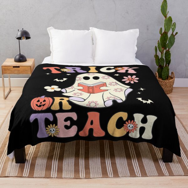 Item preview, Groovy Teacher Halloween Trick or Teach Retro Floral Ghost designed and sold by ceiecgrz78.