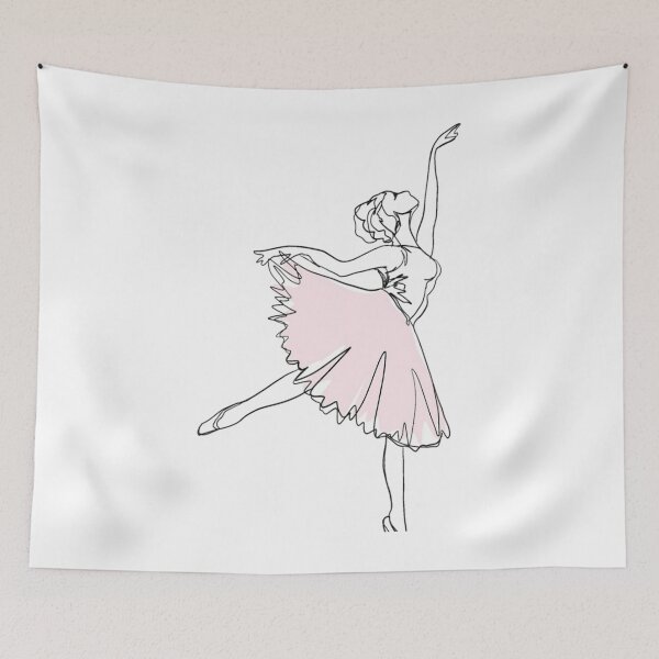 Aperçu de l'œuvre Petite ballerine en tutu rose (dessin au trait) créée et vendue par hknqxony45.