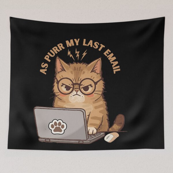 Item preview, As Purr My Last Email -Funny Corporate Cat designed and sold by Artistusha.