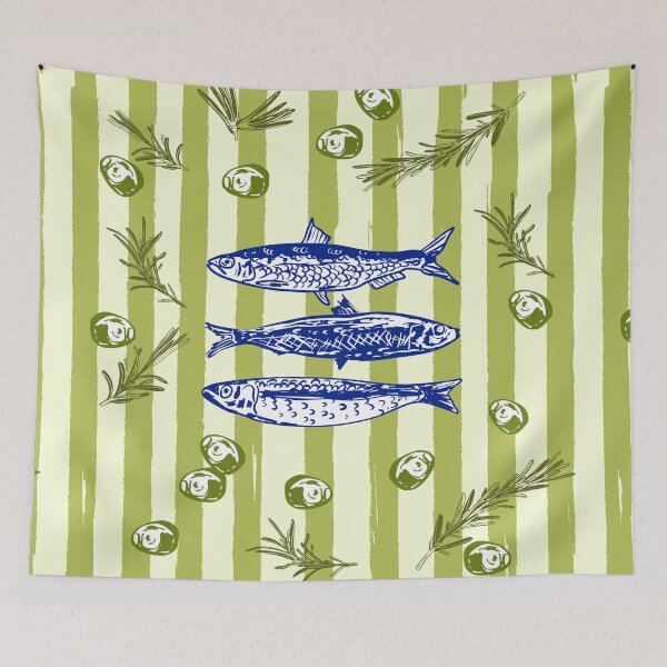 Item preview, Sardines with Olives and Herbs Retro Vintage designed and sold by MaiZephyr.