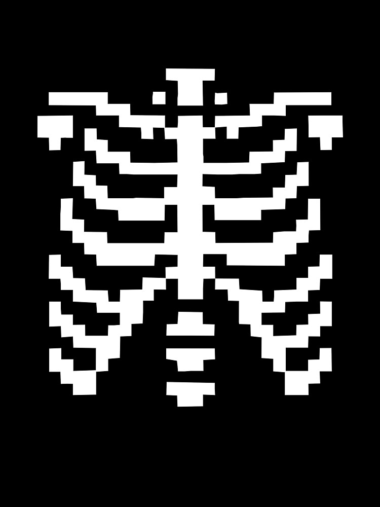 Thumbnail 4 of 4, Graphic T-Shirt, Bitmap Skeleton Ribs designed and sold by Promptified.