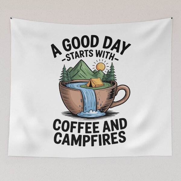 Item preview, A Good Day Starts With Coffee And Campfires FUnny Camping designed and sold by Formatage.