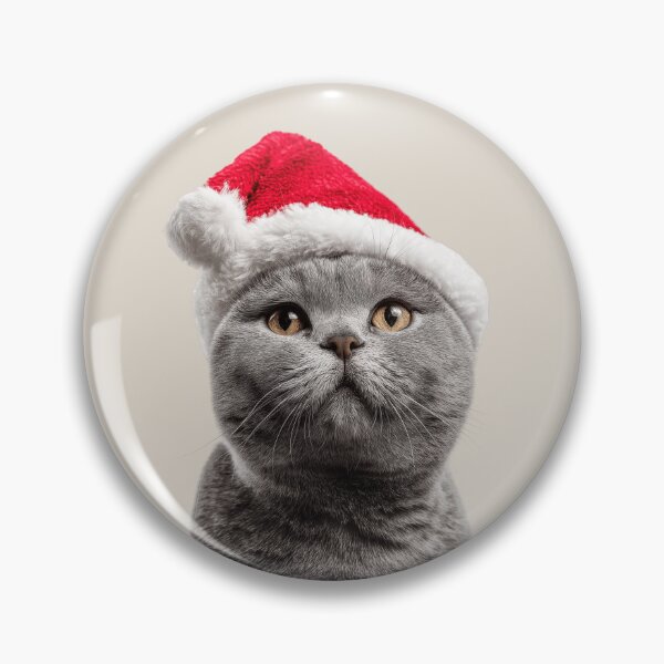 Item preview, British Shorthair cat with Christmas Hat – Festive British Shorthair cat Xmas Design designed and sold by LazyOwlStore.