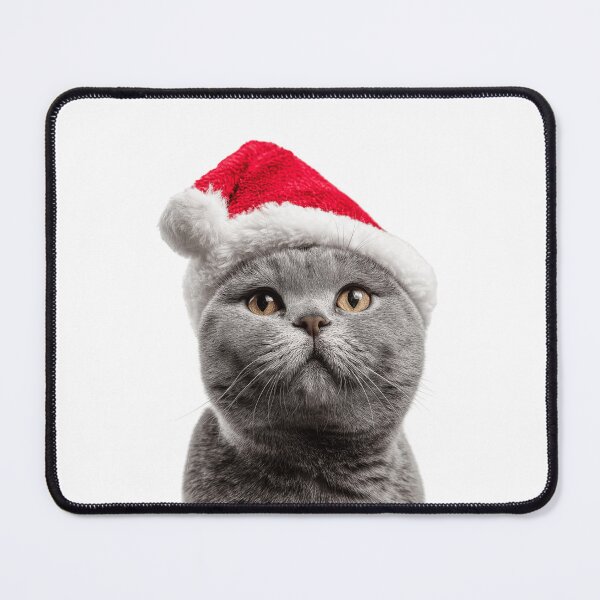 Item preview, British Shorthair cat with Christmas Hat – Festive British Shorthair cat Xmas Design designed and sold by LazyOwlStore.