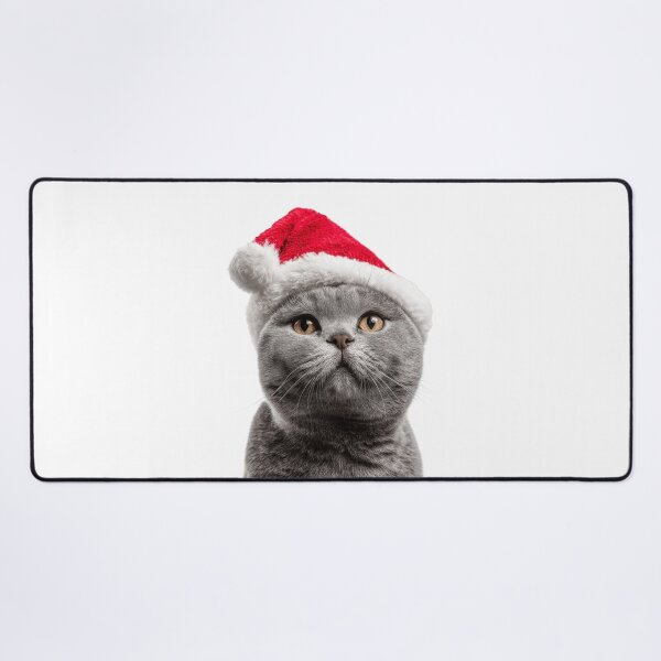 Item preview, British Shorthair cat with Christmas Hat – Festive British Shorthair cat Xmas Design designed and sold by LazyOwlStore.