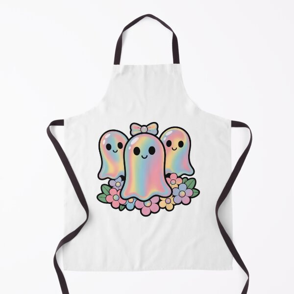 Item preview, Cute Kawaii Rainbow Ghosts with Flowers – Pastel Halloween Design designed and sold by Snifferius.