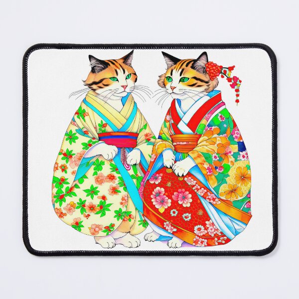 Item preview, Elegant Japanese Kimono Cats designed and sold by LanaGustavsson.