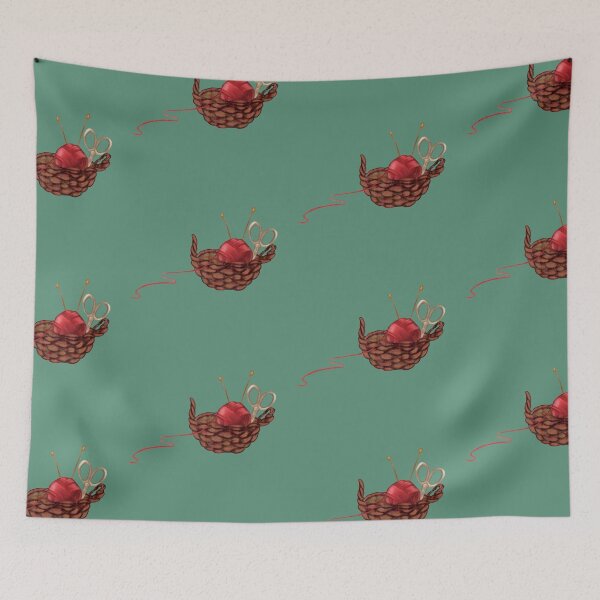 Item preview, Cozy Knitting Basket with Red Yarn designed and sold by the little fennec.