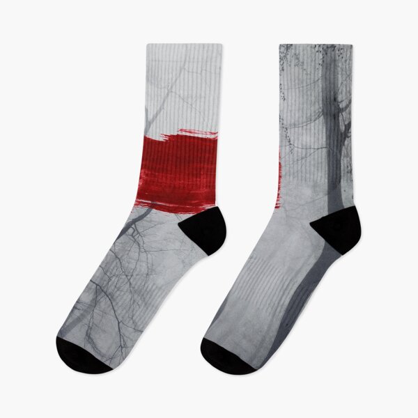 Item preview, Touch Of Red II - Red Streak In Misty Forest designed and sold by Dyrk Wyst Redbubble Shop.