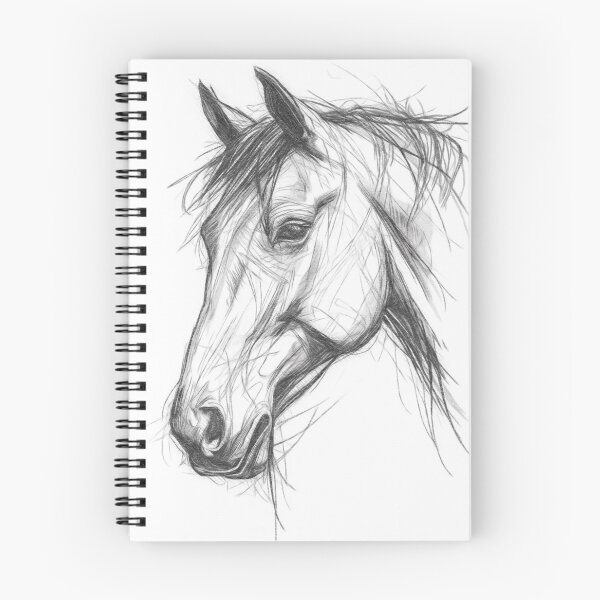Artikelvorschau, Bleistiftskizze eines Pferdes entworfen und verkauft von Leon Woods Pencil Art.