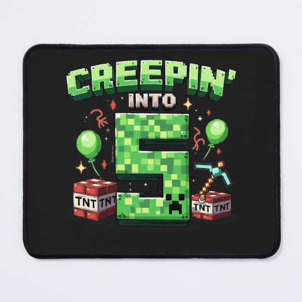 Item preview, Creepin' Into 5: It's My 5th Birthday Boy Gamer Pixel Graphic designed and sold by MarkShank.