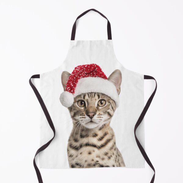 Item preview, Savannah cat with Christmas Hat – Festive Savannah cat Xmas Design designed and sold by LazyOwlStore.