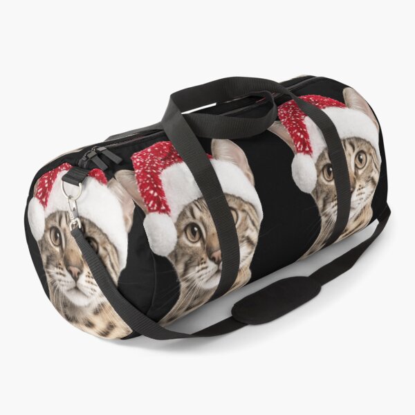 Item preview, Savannah cat with Christmas Hat – Festive Savannah cat Xmas Design designed and sold by LazyOwlStore.