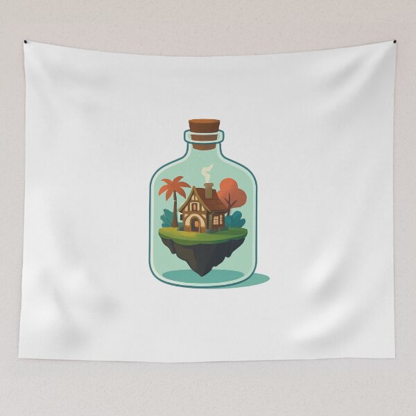 Item preview, Minatare Worlds - House in Glass Bottle  designed and sold by NichePicks.