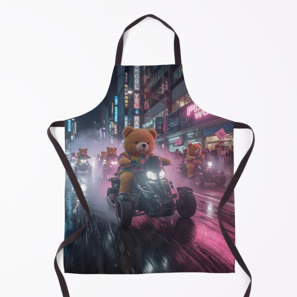 Item preview, Plushi Gang – Badass Teddy Bears on Quads in Neon Cyberpunk City designed and sold by PLUSHIWORLDtm.