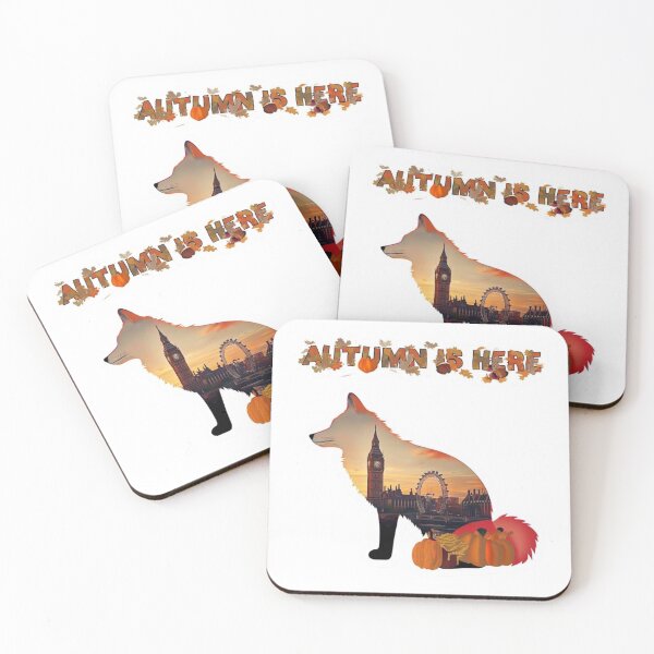 Item preview, Autumn Fox Sticker Filled with London Skyline designed and sold by Imaginarium of Chaos falcon88 .