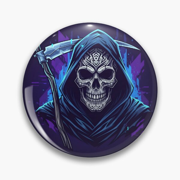 Item preview, Grim Reaper Cyber Skull Neon Horror Art designed and sold by kaleevfidonea.