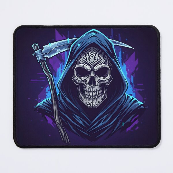 Item preview, Grim Reaper Cyber Skull Neon Horror Art designed and sold by kaleevfidonea.