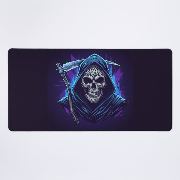 Item preview, Grim Reaper Cyber Skull Neon Horror Art designed and sold by kaleevfidonea.