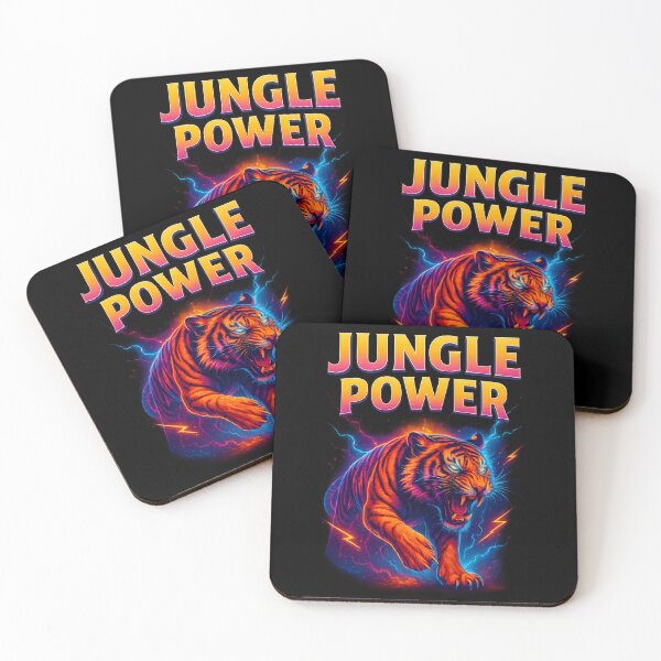 Item preview, Jungle Power Neon Tiger Energy Retro Graphic Design designed and sold by ArcadiaSilence.