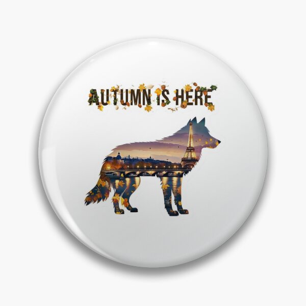Item preview, Autumn Wolf Sticker Filled with Paris Cityscape designed and sold by Imaginarium of Chaos falcon88 .