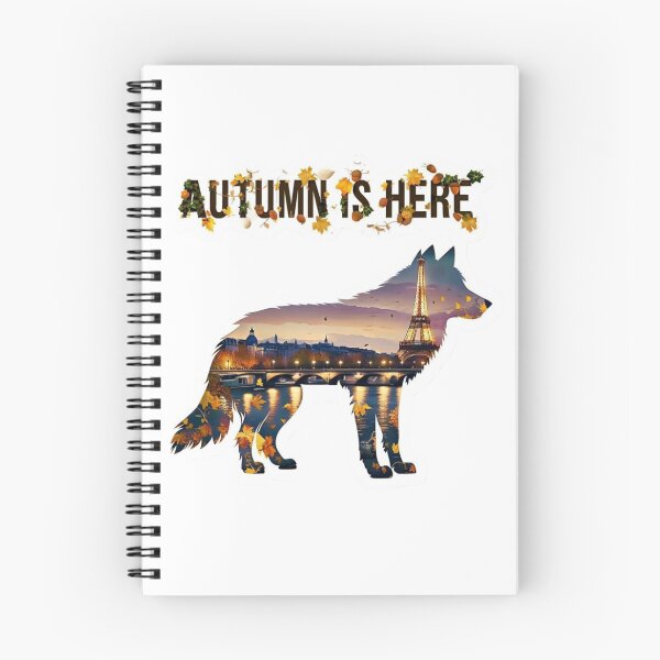 Item preview, Autumn Wolf Sticker Filled with Paris Cityscape designed and sold by Imaginarium of Chaos falcon88 .