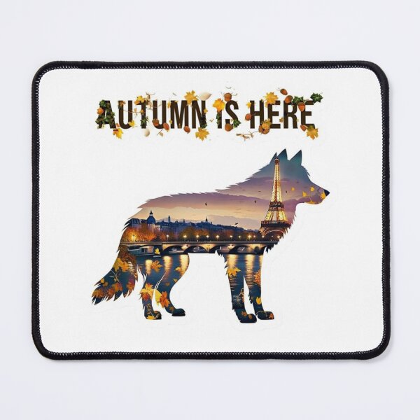 Item preview, Autumn Wolf Sticker Filled with Paris Cityscape designed and sold by Imaginarium of Chaos falcon88 .
