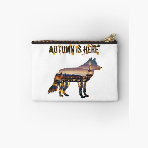 Item preview, Autumn Wolf Sticker Filled with Paris Cityscape designed and sold by Imaginarium of Chaos falcon88 .