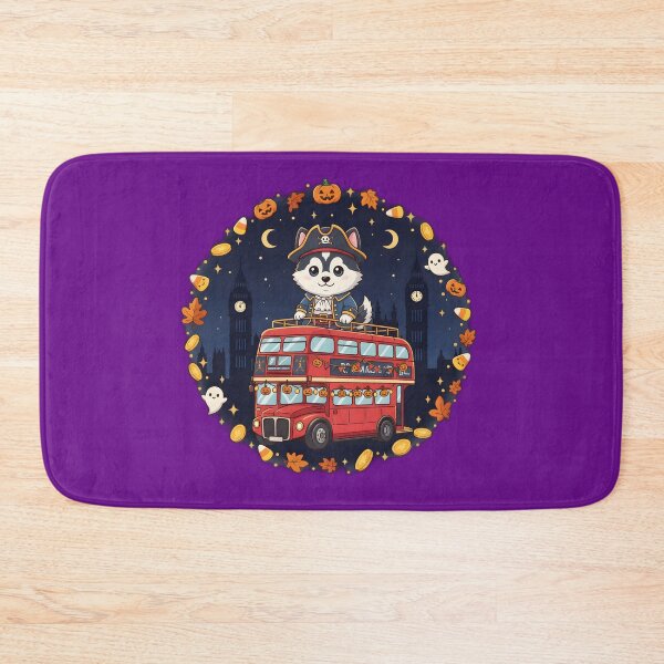 Item preview, Kawaii Husky Pirate on London Bus – Halloween Cute Dog designed and sold by FixwellStudio.