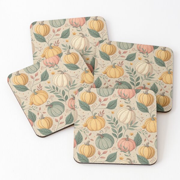 Item preview, A warm and cozy design of pumpkins and leaves for autumn designed and sold by Merrylands Artshop.