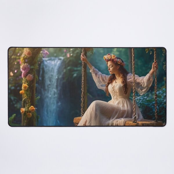 Artikelvorschau, Lady on the Swing in the Enchanted Garden Waterfall entworfen und verkauft von BlareBlare.