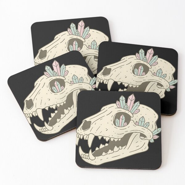 Item preview, Tiger Skull With Crystals Pastel Crystal Studded Animal Skull Illustration designed and sold by JuliaHarrion.