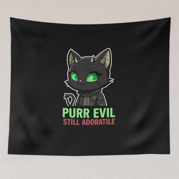 Item preview, Evil Cat – “Purr Evil, Still Adorable”  designed and sold by La Velmoréa.