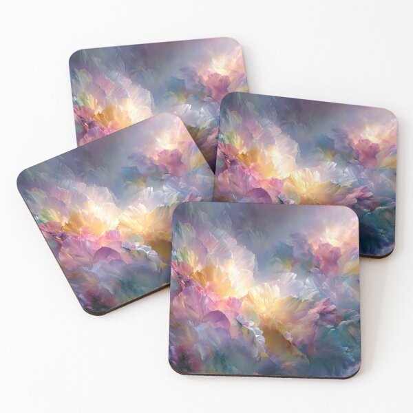 Item preview, Abstract glowing pastel floral composition with luminous light effects designed and sold by Jirka Svetlik, Studio Illuvision.