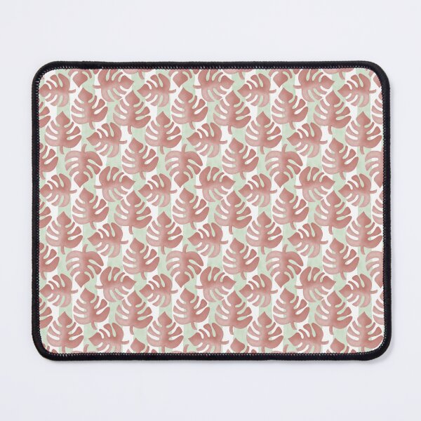 Item preview, Red Monstera Leaves Pattern with Green Striped Background designed and sold by JoelmaQ.
