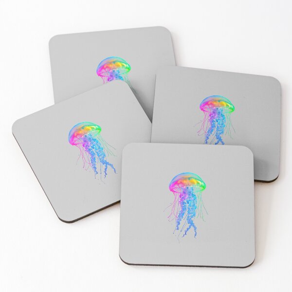 Item preview, Rainbow Bioluminescent Jellyfish – Vibrant Digital Art in Dark Ocean designed and sold by PixelVibe782.