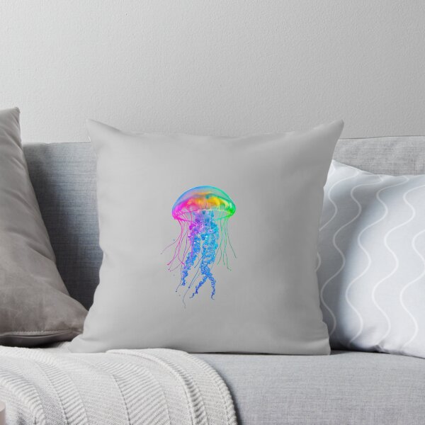 Item preview, Rainbow Bioluminescent Jellyfish – Vibrant Digital Art in Dark Ocean designed and sold by PixelVibe782.