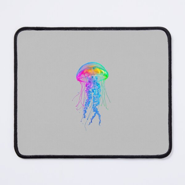Item preview, Rainbow Bioluminescent Jellyfish – Vibrant Digital Art in Dark Ocean designed and sold by PixelVibe782.
